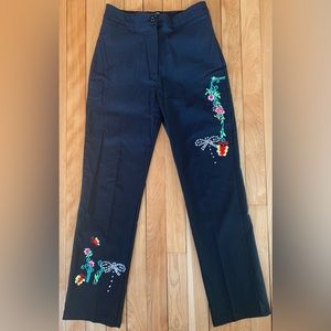 KaK Selection Embellished Black Stretch Ankle Pants (2)